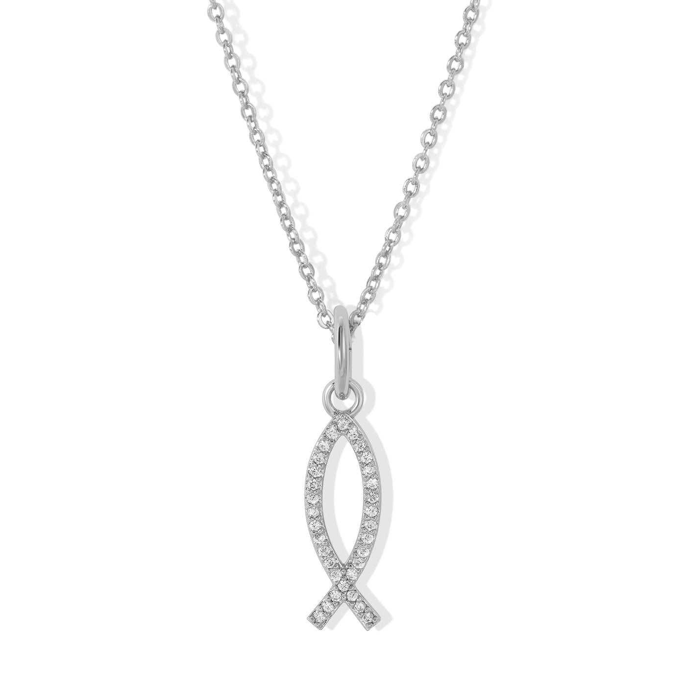 Sterling Silver Ichthys Charm Necklace