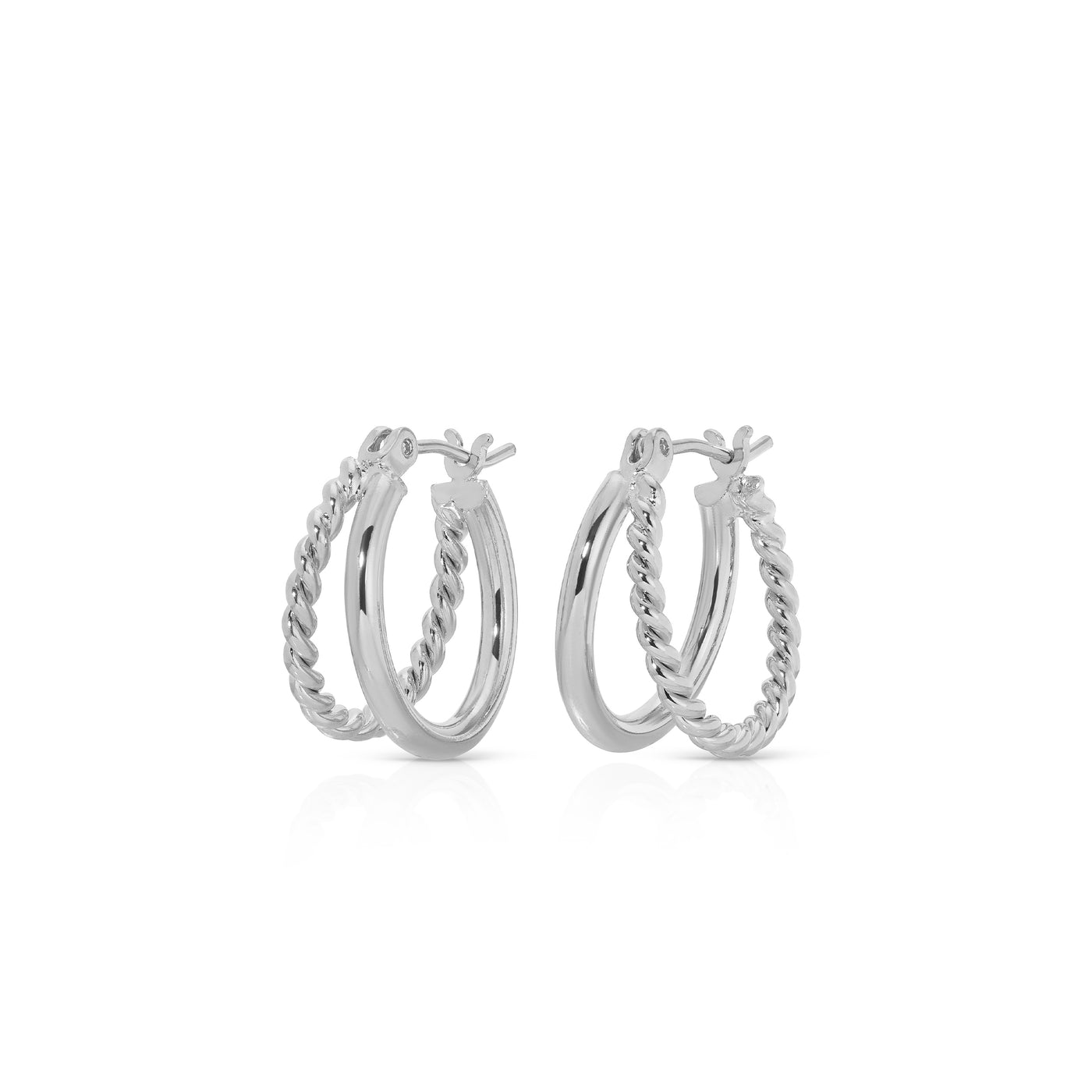 Unity Twist Hoops Silver