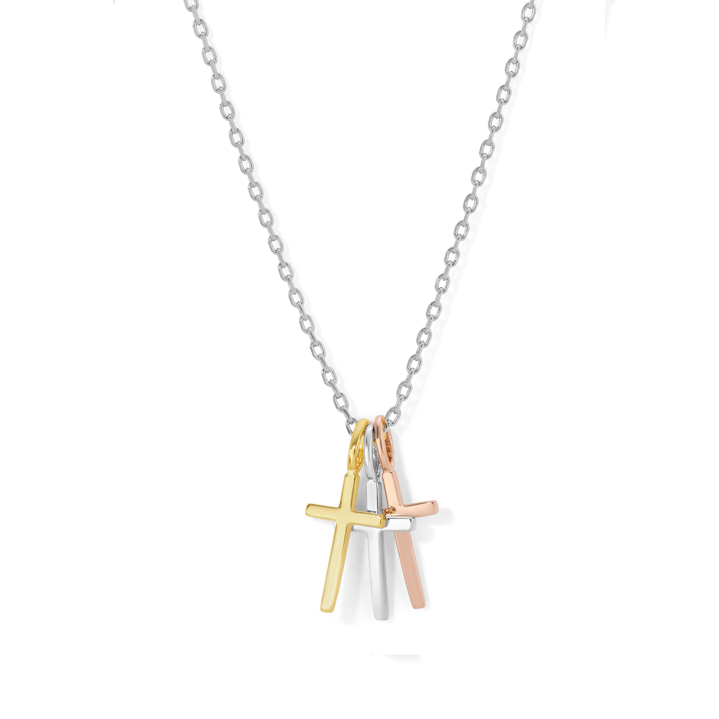 Trinity Cross Necklace Silver – JewelMint