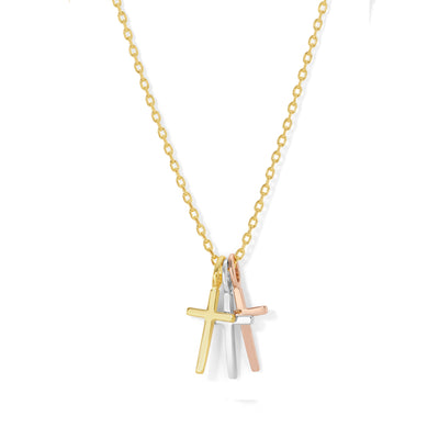 Trinity Cross Necklace Gold