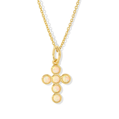 Opal Divine Cross Necklace