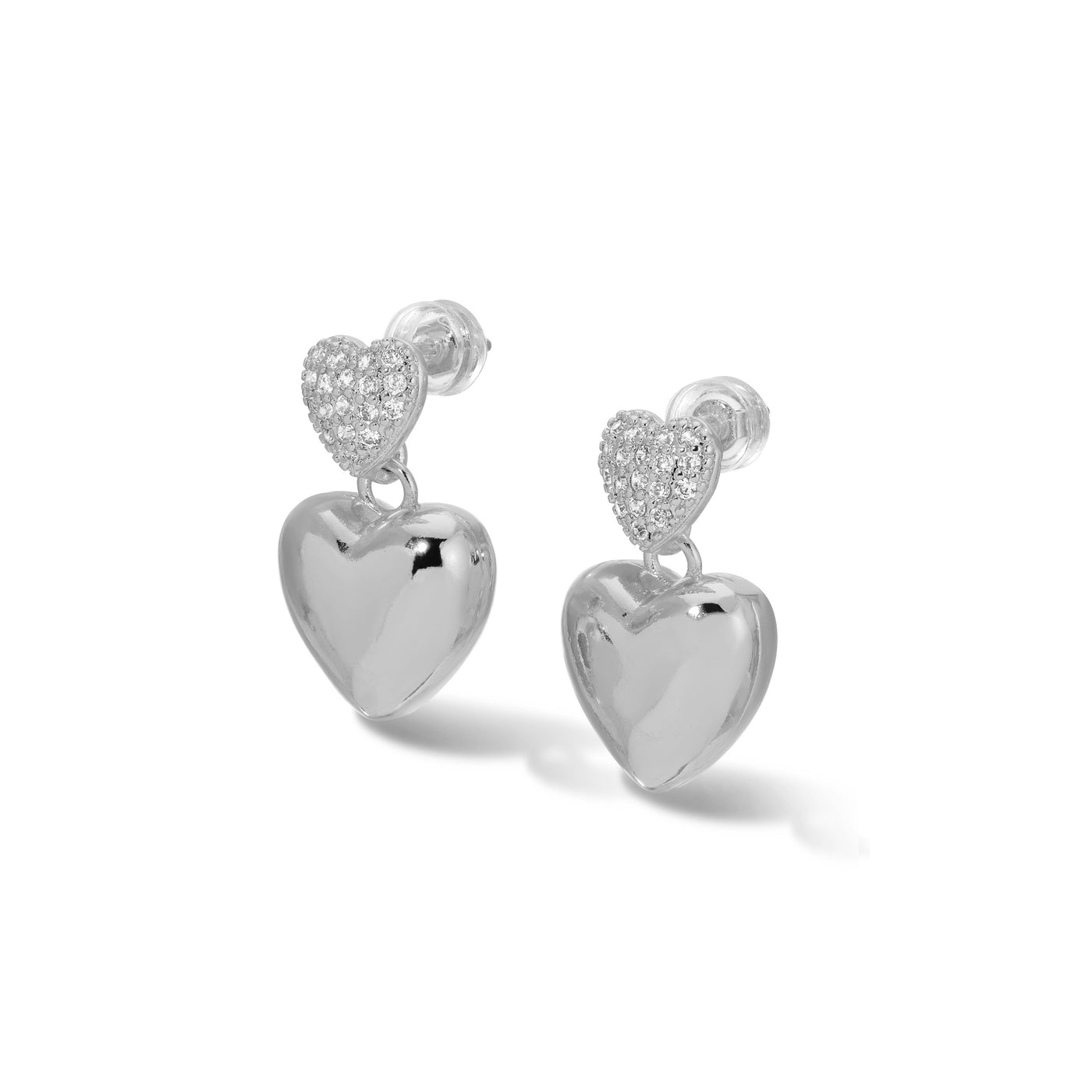 Falling Heart Drops Silver